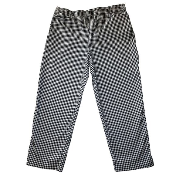 Intro Love The Fit Women’s Size 10 Black White Check Comfort Waist Stretch Ankle - Picture 1 of 8